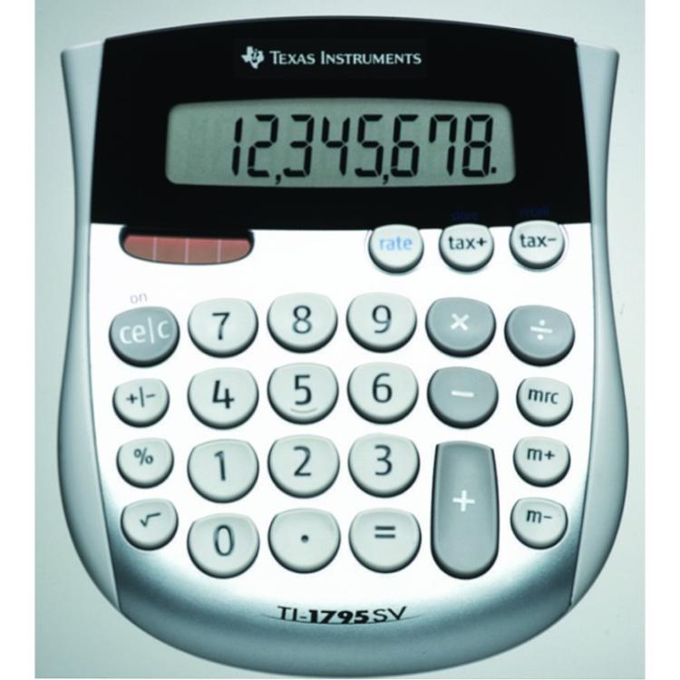 Texas Instruments - TI-1795 SV calculadora Escritorio Calculadora básica Negro, Plata, Blanco