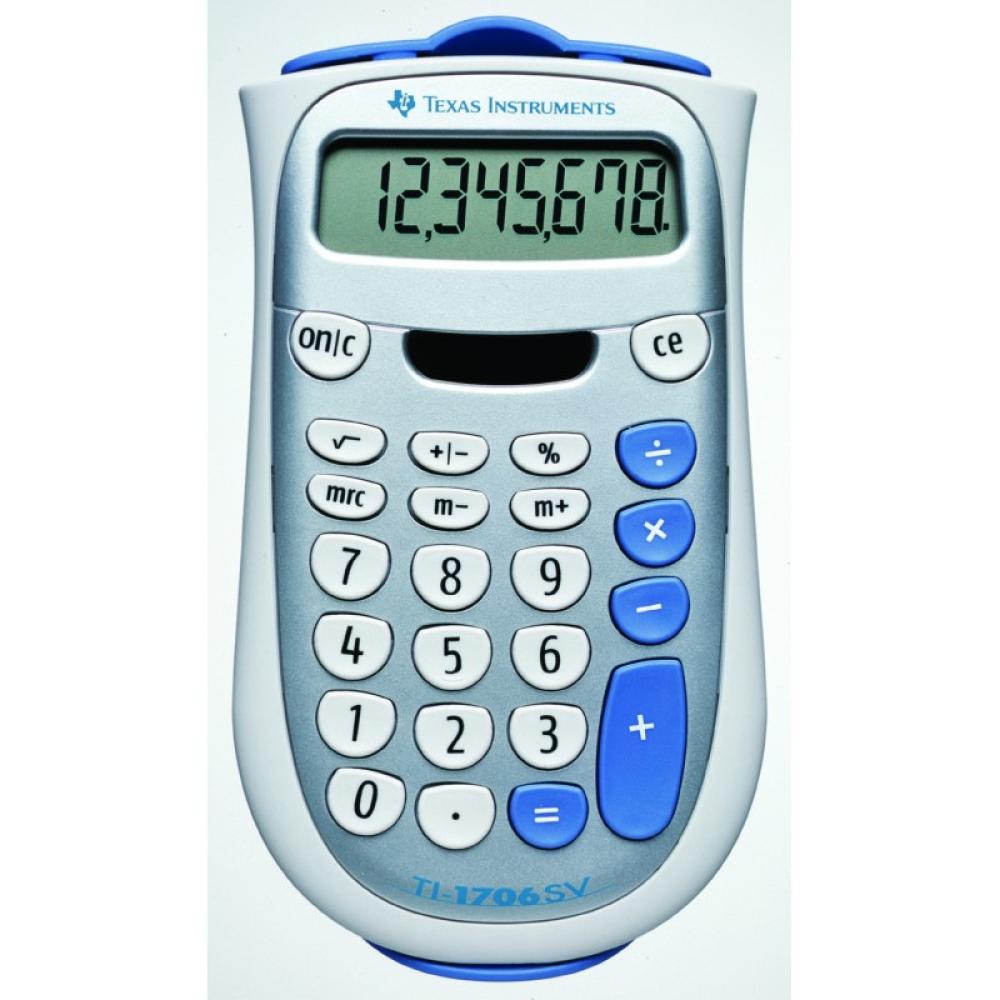 Texas Instruments - TI-1706 SV calculadora Escritorio Calculadora básica Plata, Blanco