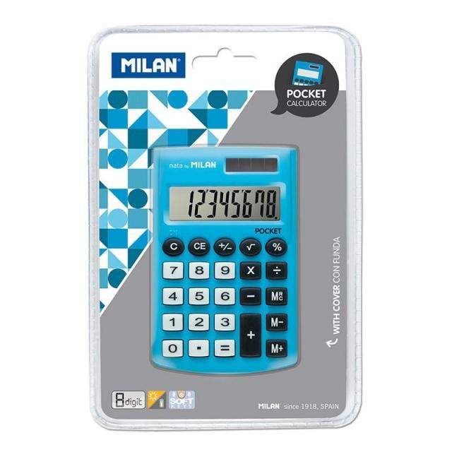 Milan - MILAN CALCULADORA AZUL POCKET 8 DIGITOS DUAL BLISTER