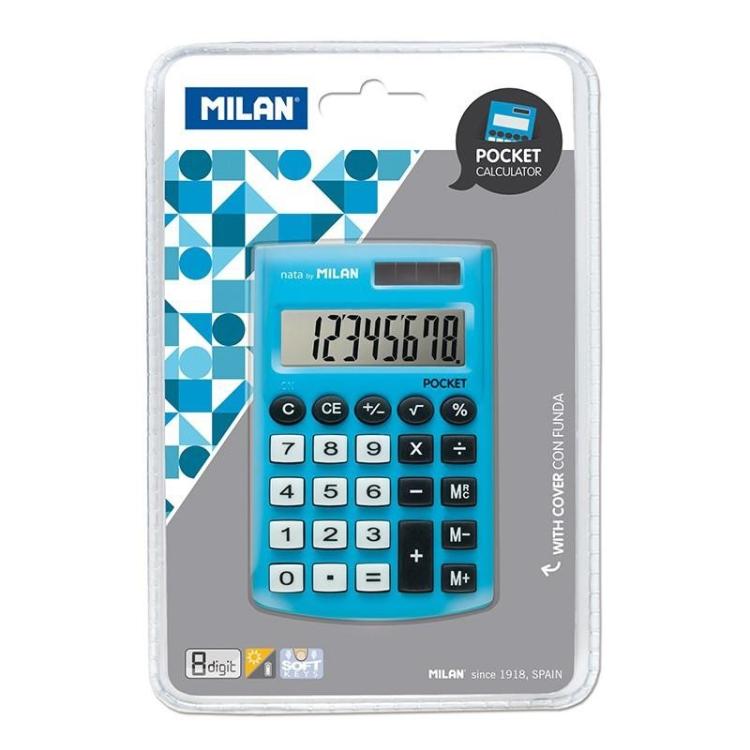 Milan - MILAN CALCULADORA AZUL POCKET 8 DIGITOS DUAL BLISTER