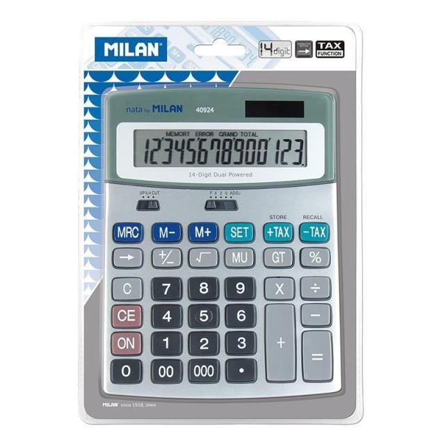 Milan - MILAN CALCULADORA METÁLICA 14 DIGITOS DUAL BLISTER