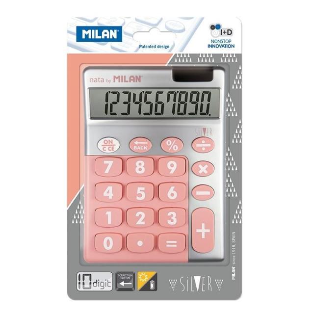 Milan - MILAN CALCULADORA ROSA SILVER 10 DIGITOS DUAL BLISTER