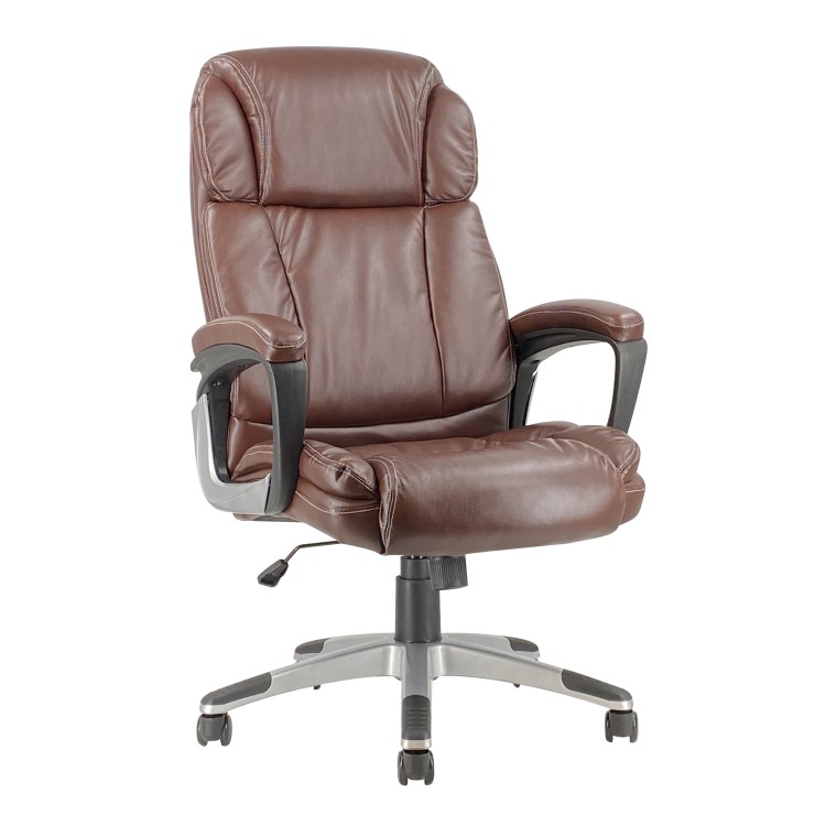 Sillón de oficina CÓRDOBA, alto, gas, basculante, similpiel marrón