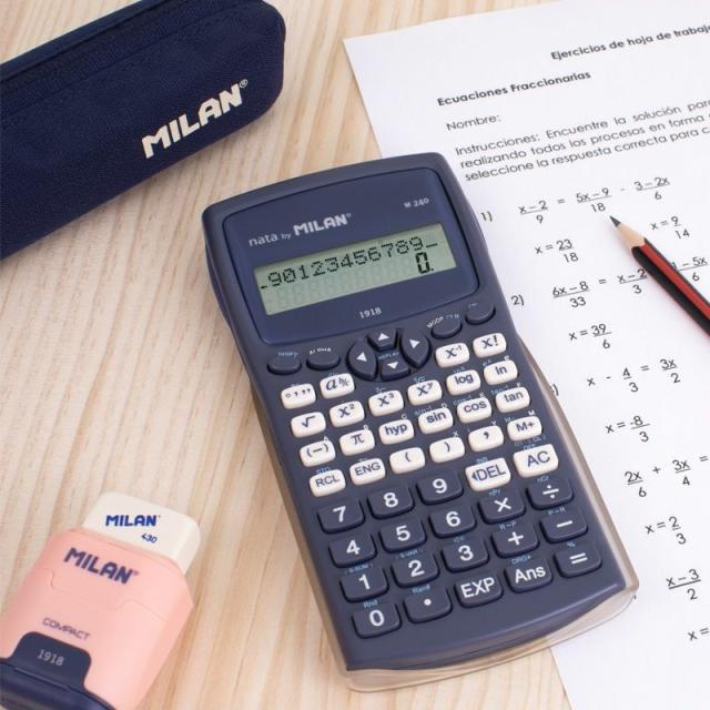 Milan - Blíster calculadora científica M240 rosa, Edición + - 159110SNCBBL