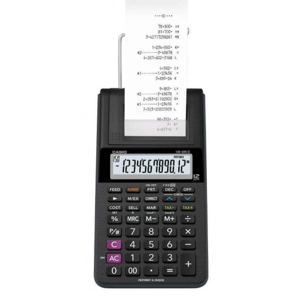 Casio - HR-8RCE-BK calculadora Escritorio Calculadora de impresión Negro