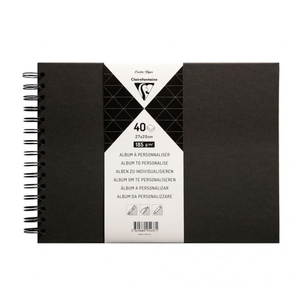 Clairefontaine - 95437C álbum de foto y protector Negro 40 hojas Encuadernación espiral