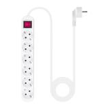 Nanocable - Regleta de enchufes de 6 tomas con interruptor, 1.4 metros Blanca
