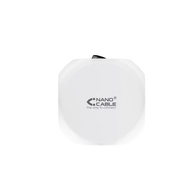 Nanocable - Base de 3 enchufes con 4 USB''s (2 USB A + 2 USB-C), con interruptor