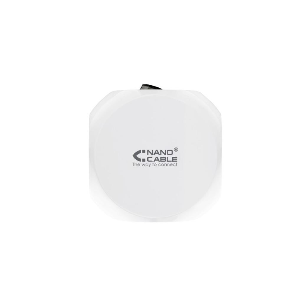 Nanocable - Base de 3 enchufes con 4 USB''s (2 USB A + 2 USB-C), con interruptor