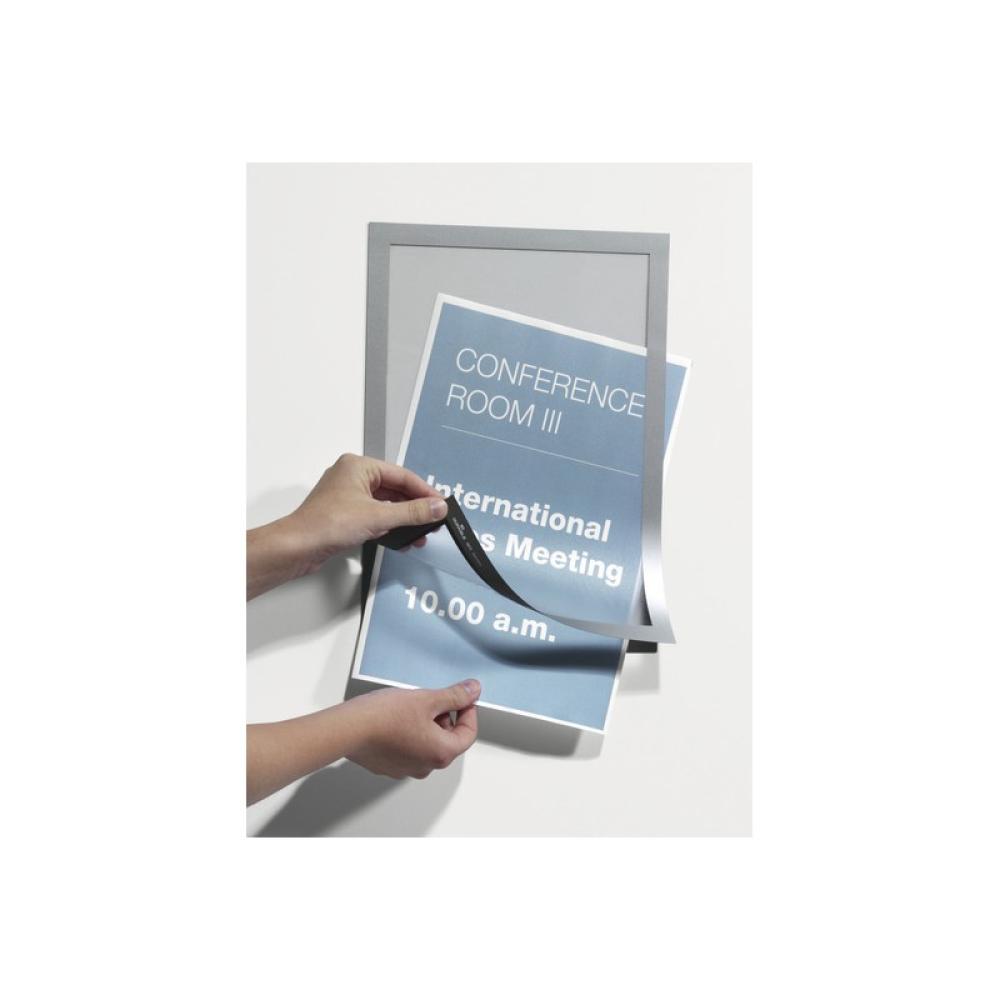 Durable - 4872-23 marco magnético A4 Plata