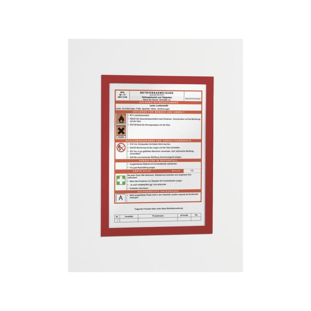 Durable - 4872-03 marco magnético A4 Rojo