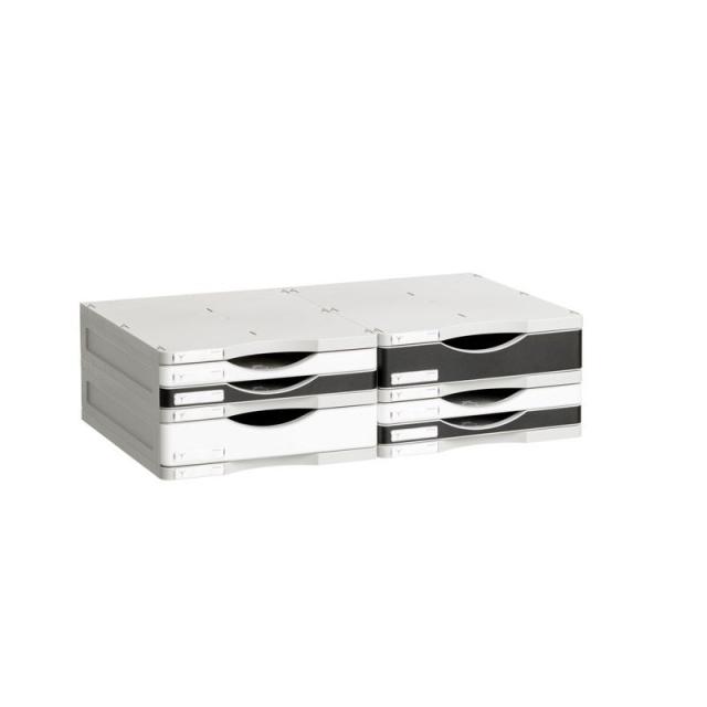 Archivo 2000 - 6501 BL bandeja de escritorio/organizador Poliestireno Negro, Blanco