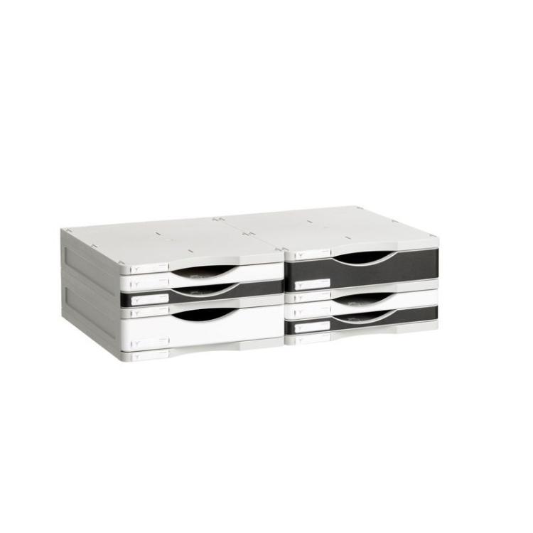 Archivo 2000 - 6501 BL bandeja de escritorio/organizador Poliestireno Negro, Blanco