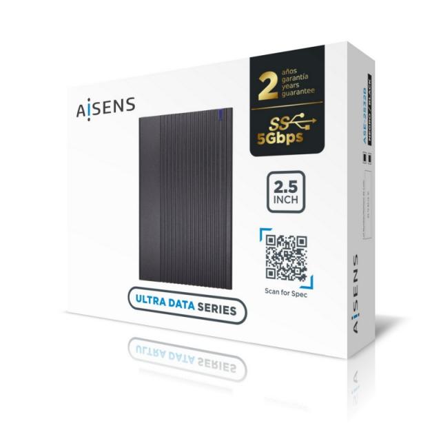 AISENS - Caja Externa 2.5" ASE-2532B 9.5mm SATA A USB 3.0/USB3.1 Gen1, Negra