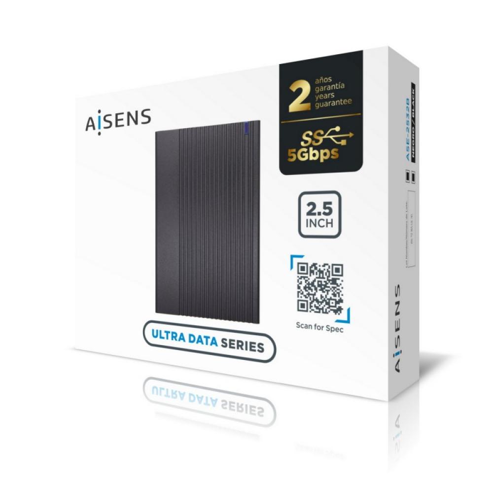 AISENS - Caja Externa 2.5" ASE-2532B 9.5mm SATA A USB 3.0/USB3.1 Gen1, Negra