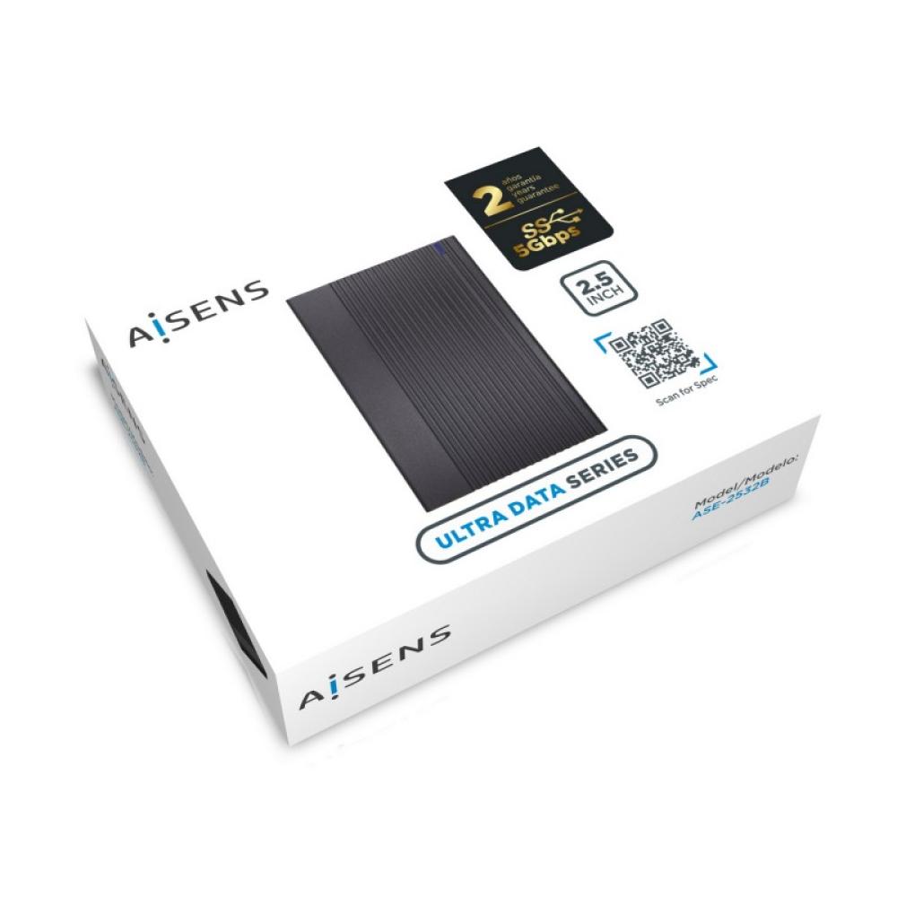 AISENS - Caja Externa 2.5" ASE-2532B 9.5mm SATA A USB 3.0/USB3.1 Gen1, Negra