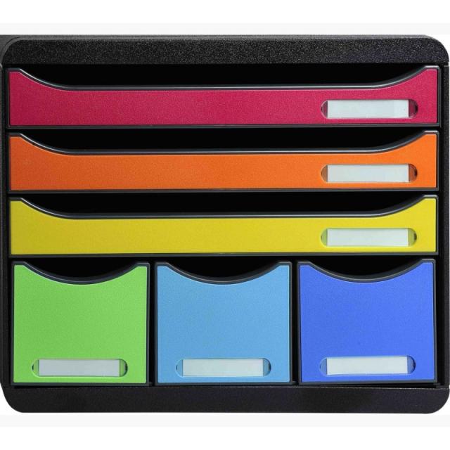 Exacompta - 306798D bandeja de escritorio/organizador Plástico Negro, Multicolor