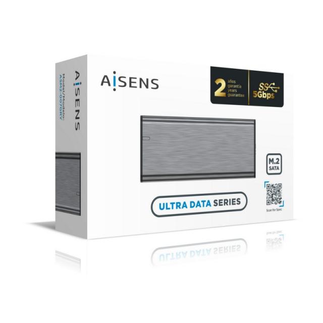 AISENS - Caja Externa M.2 (NGFF) ASM2-007GRY SATA A USB3.1 Gen1, Gris