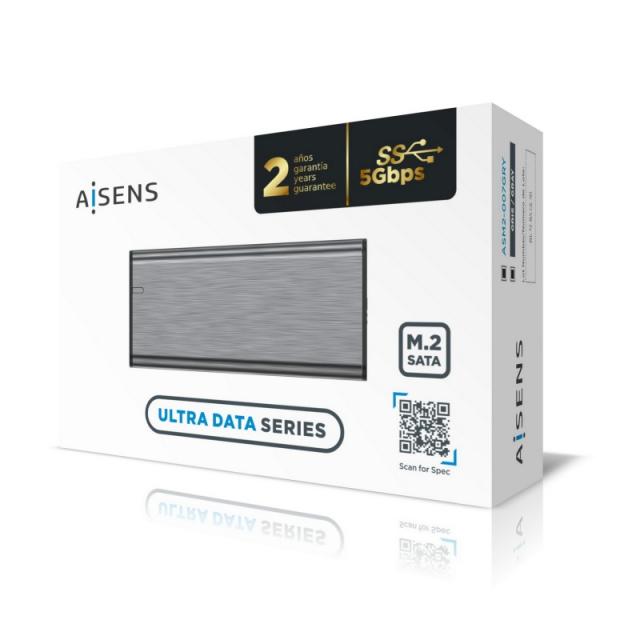 AISENS - Caja Externa M.2 (NGFF) ASM2-007GRY SATA A USB3.1 Gen1, Gris
