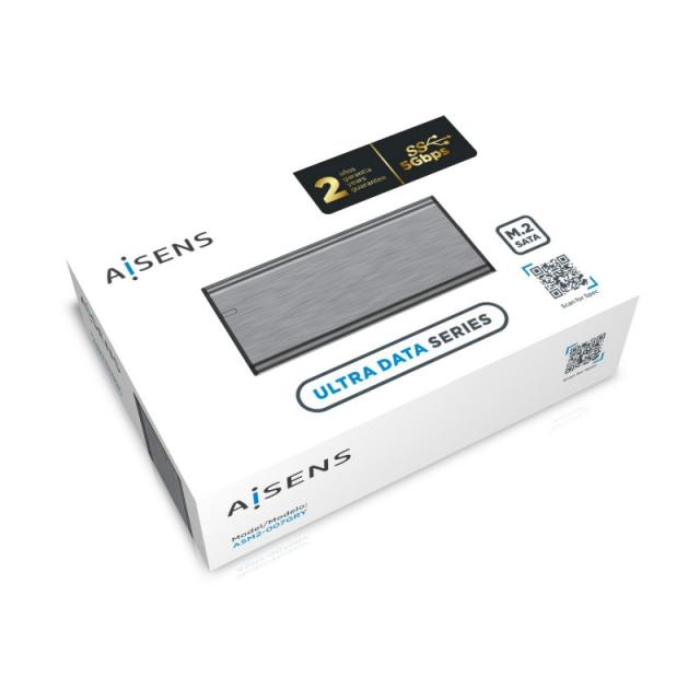 AISENS - Caja Externa M.2 (NGFF) ASM2-007GRY SATA A USB3.1 Gen1, Gris