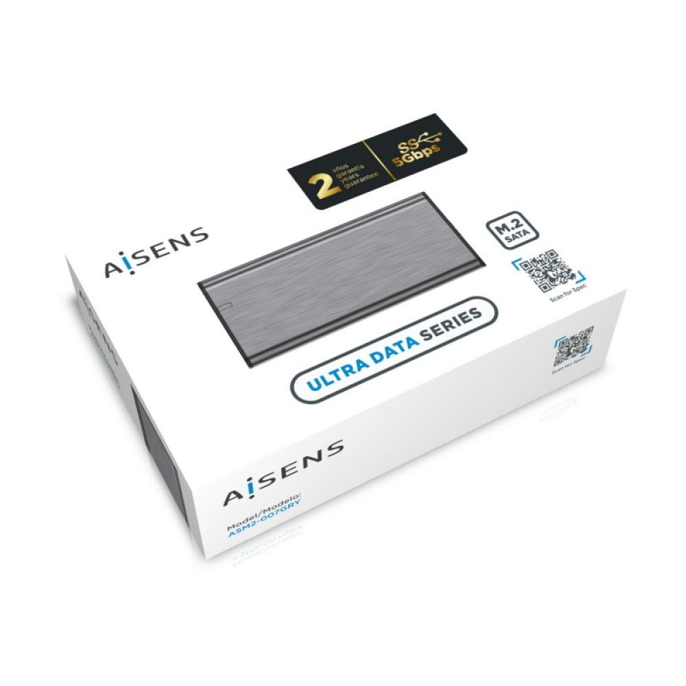 AISENS - Caja Externa M.2 (NGFF) ASM2-007GRY SATA A USB3.1 Gen1, Gris