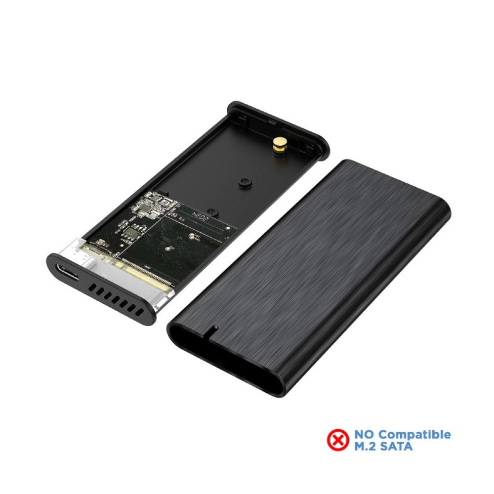 AISENS - Caja Externa M.2 (NGFF) ASM2-008B NVMe a USB3.2 Gen2, Negra