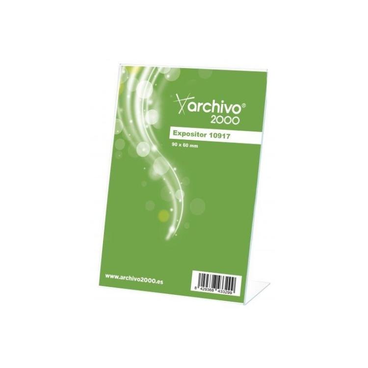 Archivo 2000 - ARCHIVO 2000 EXPOSITOR SOBREMESA EN FORMA DE L VERTICAL 90X60X30 MM