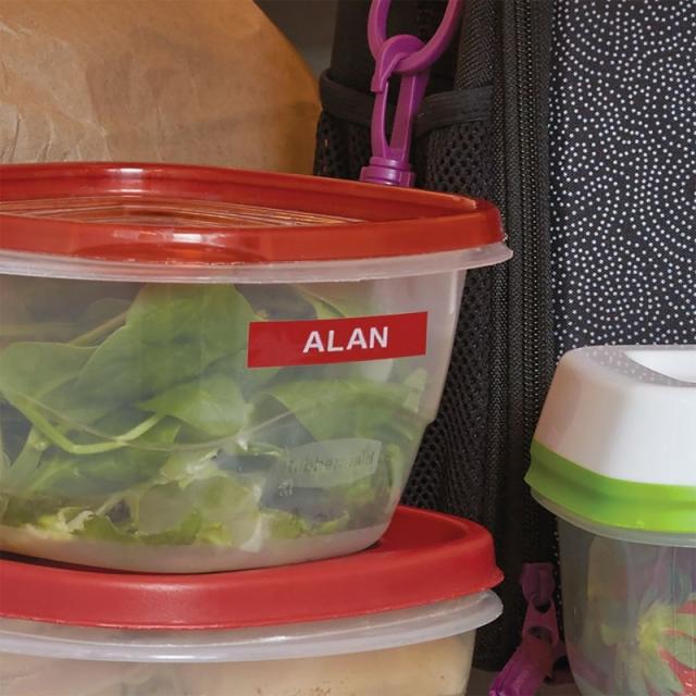 DYMO - D1 - Etiquetas Durable - Blanco sobre rojo - 12mm x 7m