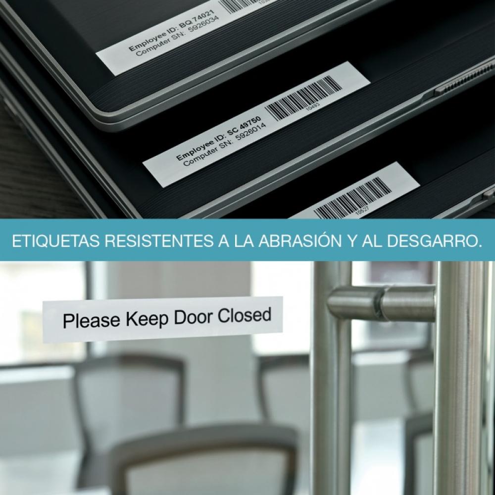 DYMO - D1 - Etiquetas Durable - Blanco sobre rojo - 12mm x 7m