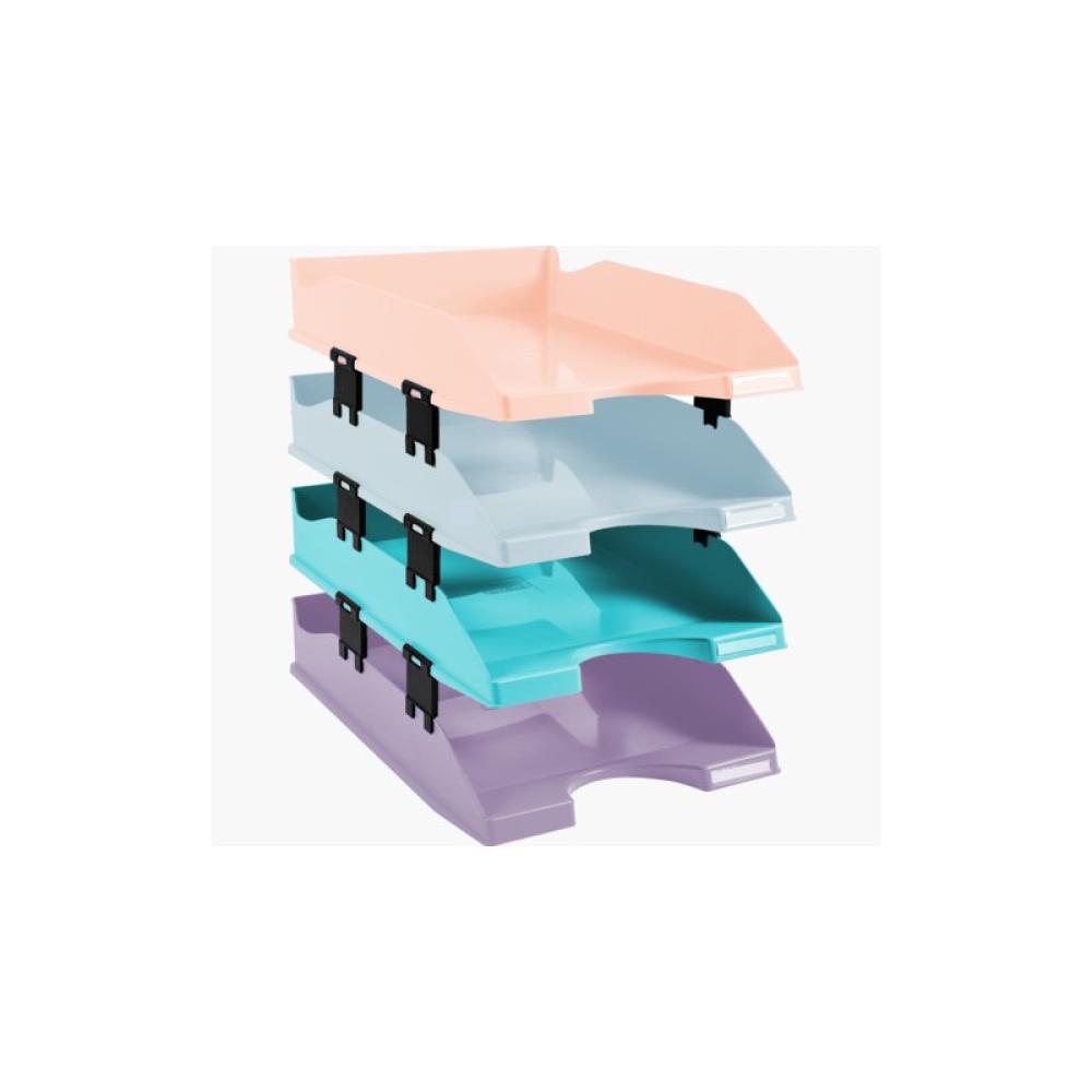 Exacompta - 113296S Poliestireno (PS) Azul, Color menta, Naranja, Violeta