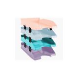 Exacompta - 113296S Poliestireno (PS) Azul, Color menta, Naranja, Violeta