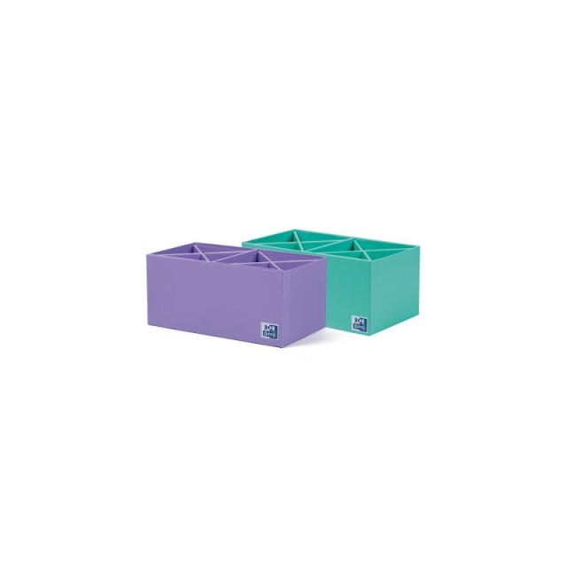 Oxford - 400175164 bandeja de escritorio/organizador Caja de cartón Lila, Color menta - Pack de 4 unidades