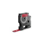 DYMO - D1 - Etiquetas Durable - Blanco sobre rojo - 12mm x 7m