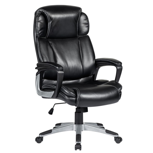 Sillón de oficina CÓRDOBA, alto, gas, basculante, similpiel negra