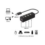 Equip - 128955 hub de interfaz USB 2.0 480 Mbit/s Negro