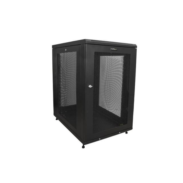 StarTech.com - Armario Rack para Servidores 18U 19" 4 Columnas - Rack de Servidores con Cerradura y Seguro - Rack co - RK1833BKM