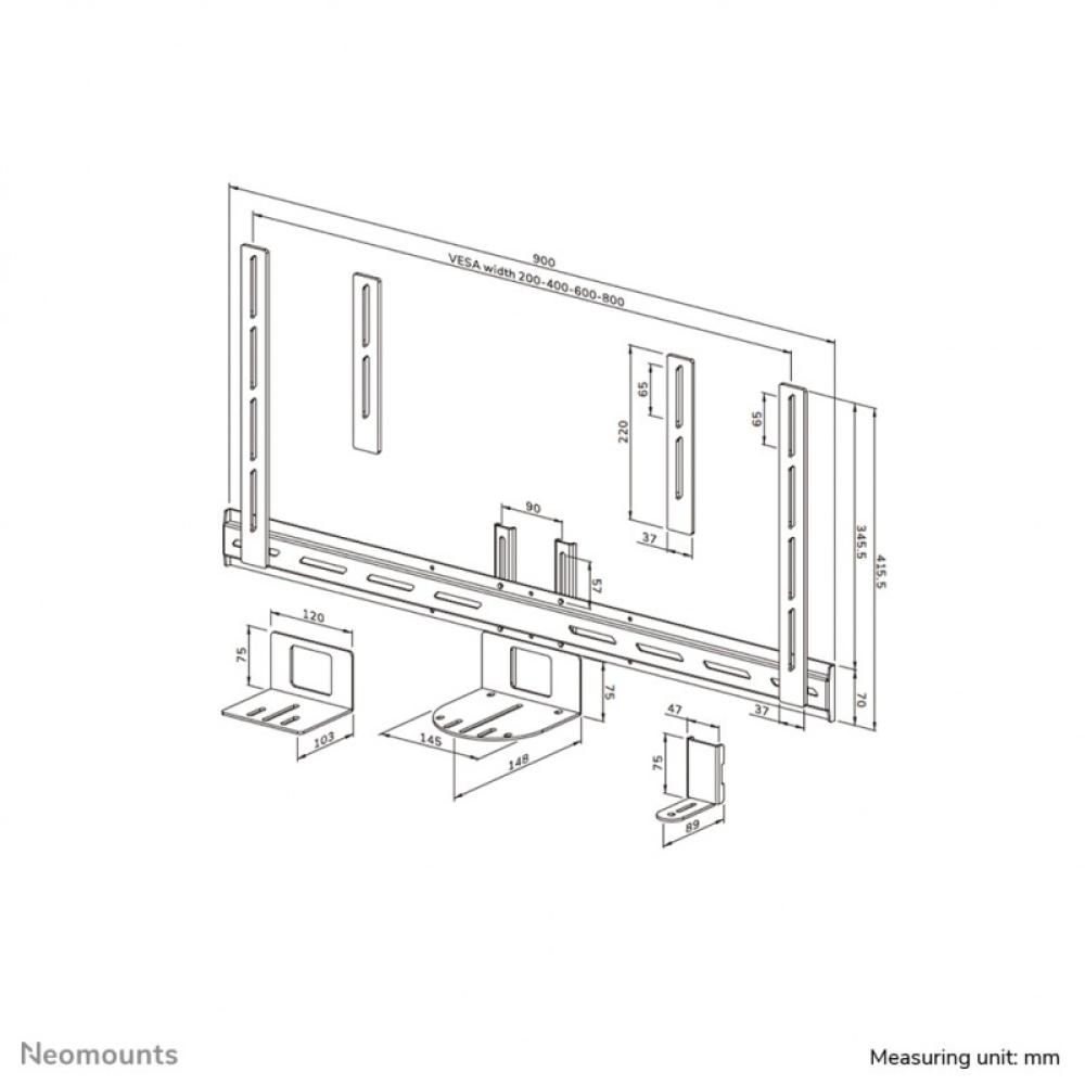 Neomounts - AV50-500BL Kit de estante para cámara PTZ/UC 43-110" - VESA - máx 5 kg - universal