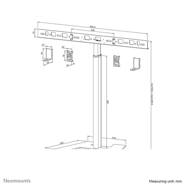 Neomounts - AV80-500BL Soporte de suelo para barra de videoconferencia 43-110" - VESA - máx 10 kg - universal