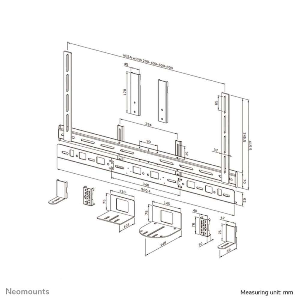 Neomounts - AV30-500BL Kit de barra de videoconferencia 43-110" - VESA - máx 10 kg - universal
