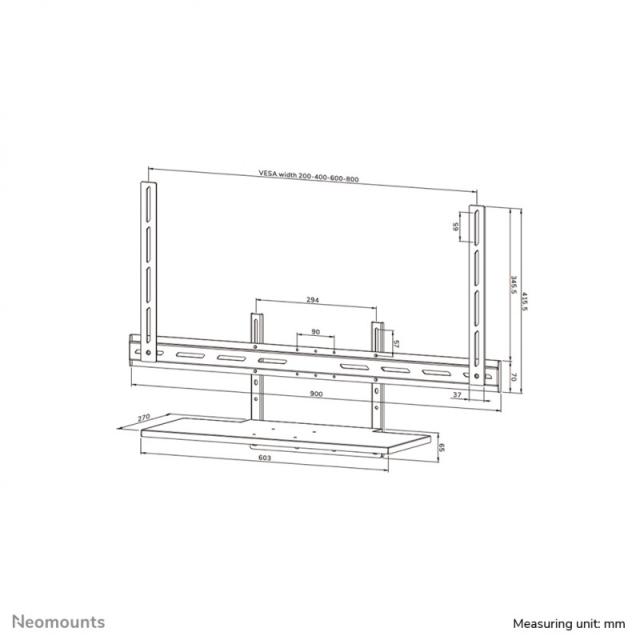 Neomounts - AV40-500BL Kit bandeja para teclado 43-110" - VESA - máx 2,5 kg - universal