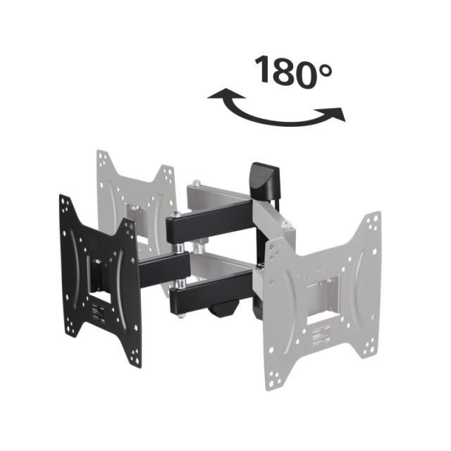 Hama - Soporte de Pared para televisores de 19 a 48", 2 brazos, Giratorio 180°, inclinable +5°/-12°, para televisores de hasta 2