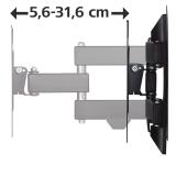 Hama - Soporte de Pared para televisores de 19 a 48", 2 brazos, Giratorio 180°, inclinable +5°/-12°, para televisores de hasta 2