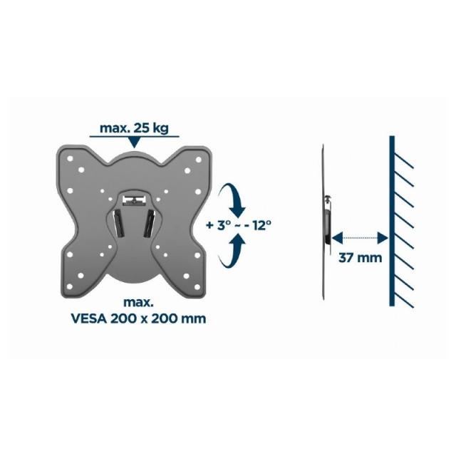 Gembird - WM-42T-03 soporte para TV 106,7 cm (42") Negro