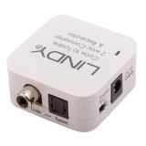 Lindy - 70411 cambiador de género para cable Toslink RCA Blanco