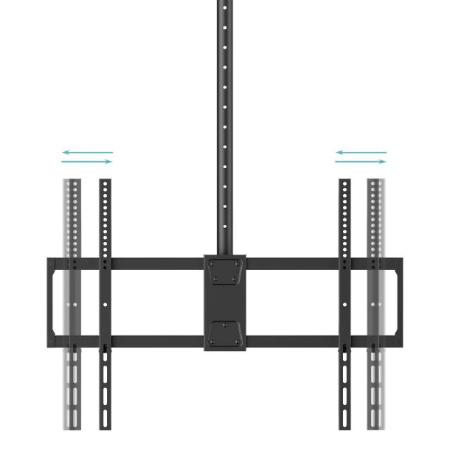 TooQ - Soporte de Techo Extensible para Pantallas 50"-100", Negro
