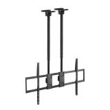 TooQ - Soporte de Techo Extensible con doble mástil para Pantallas 60”-120", Negro