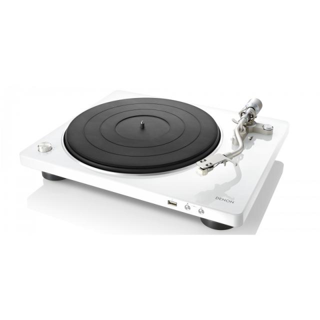 Denon - DP-450USB Tocadiscos de tracción por correa Blanco