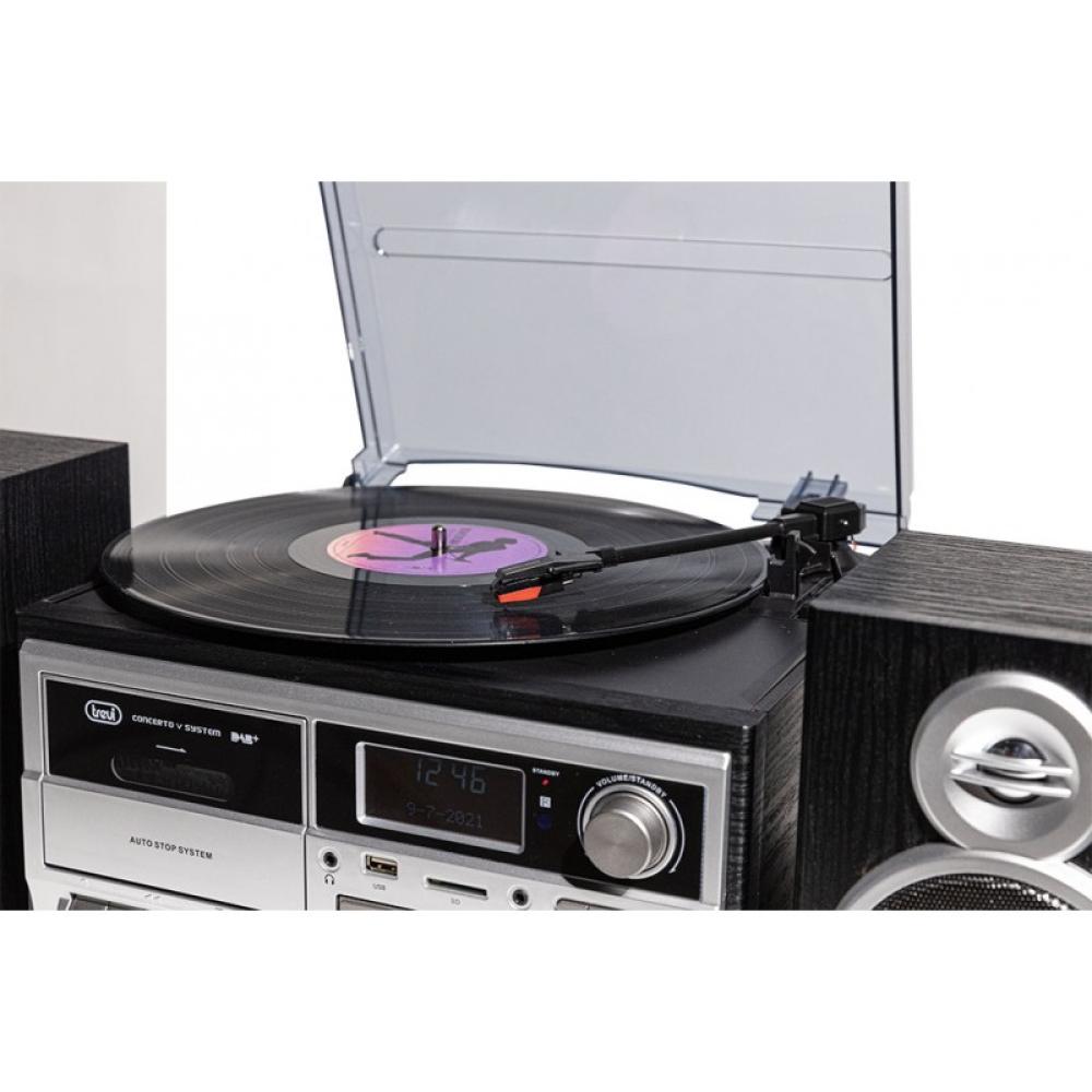 Trevi - TT 1072 Tocadiscos de tracción directa Negro, Plata Semiautomático