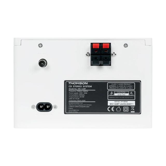 Thomson - MIC122BT Microcadena de música para uso doméstico 10 W Negro, Plata