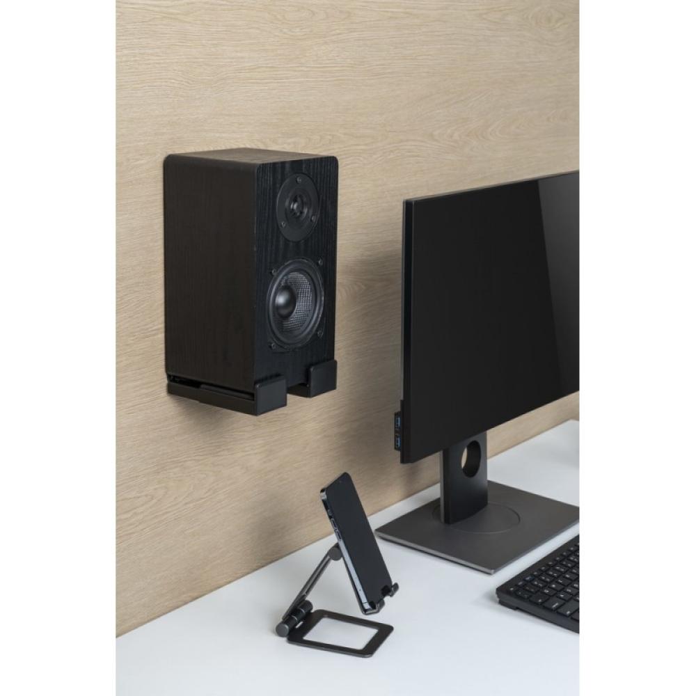 Gembird - WM-SB-01 soporte de altavoz Pared Acrilonitrilo butadieno estireno (ABS), Acero Negro